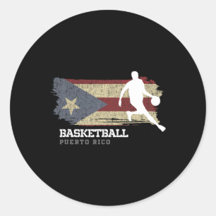 Puerto Rico Sketll Team B-ll Mens Sketll Classic Round Sticker