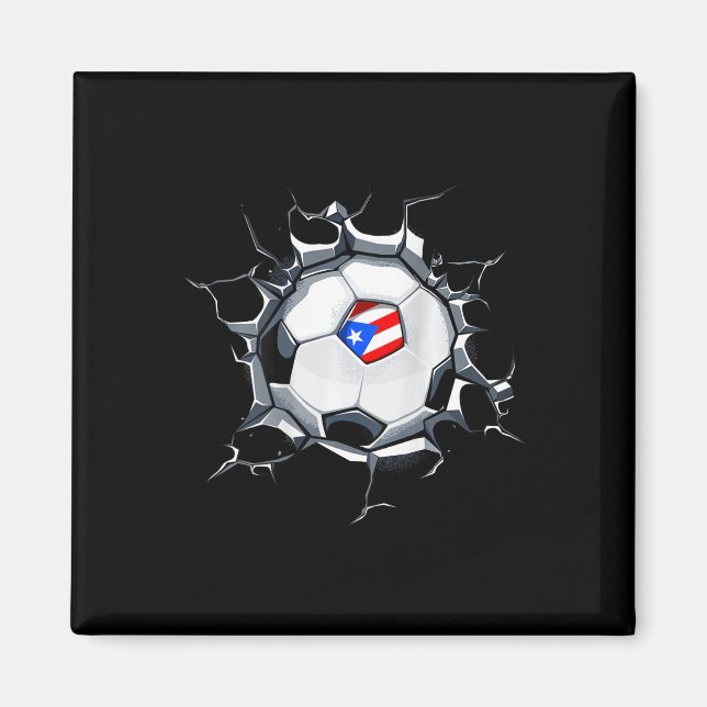 Puerto Rico Soccer Fans Jersey Puerto Rican Footba Magnet (Front)