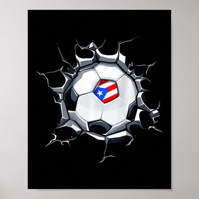 Puerto Rico Soccer Fans Jersey Puerto Rican Footba Poster (Front)