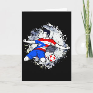 Puerto Rico Soccer Puerto Rican Flag Proud Footbyl Card