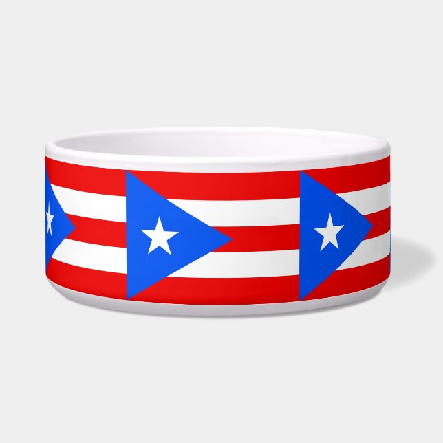 Puerto Rico State Flag Pet Bowl (Front)