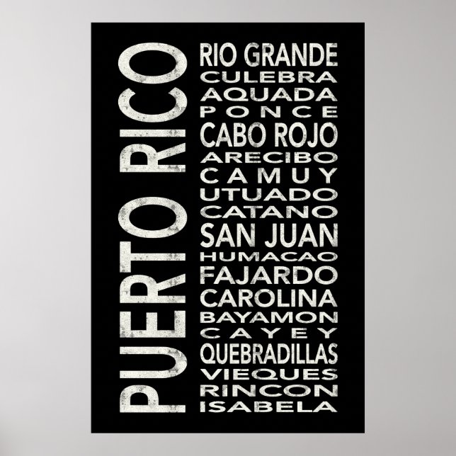 Puerto Rico Subway Art Bus Scroll Poster (Front)