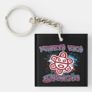 Puerto Rico Taíno Street Art Graffiti Key Ring