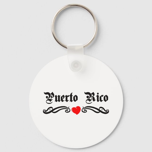 Puerto Rico Tattoo Style Key Ring (Front)