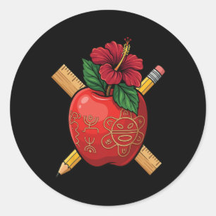 Puerto Rico Teacher Taino Apple Sol De Jayuya Flow Classic Round Sticker