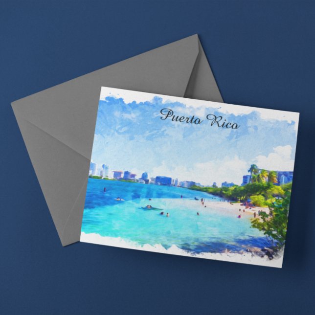 Puerto Rico Tropical Watercolor Painting Postcard (Puerto Rico Tropical Watercolor Painting Postcard)