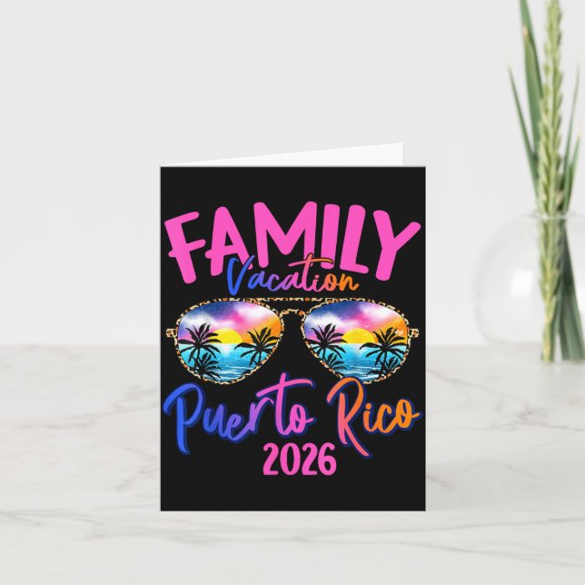 Puerto Rico Vacation 2026 Souvenir Matching Family Card (Front)