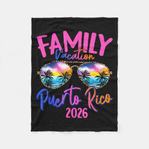 Puerto Rico Vacation 2026 Souvenir Matching Family Fleece Blanket