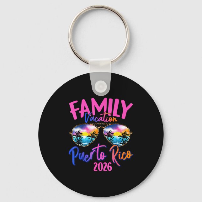Puerto Rico Vacation 2026 Souvenir Matching Family Key Ring (Front)
