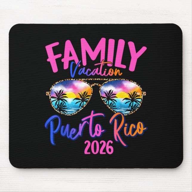 Puerto Rico Vacation 2026 Souvenir Matching Family Mouse Pad (Front)