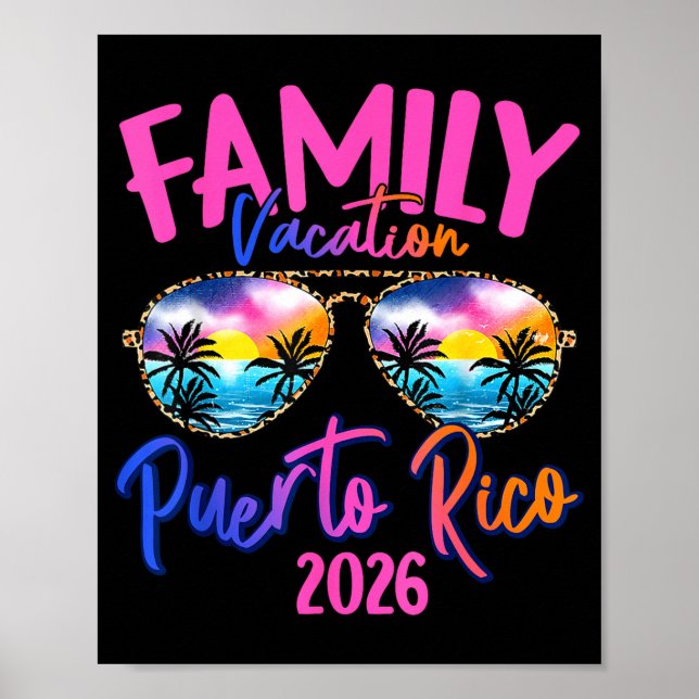 Puerto Rico Vacation 2026 Souvenir Matching Family Poster (Front)