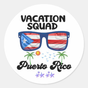 Puerto Rico Vacation Squad Group Matching Classic Round Sticker
