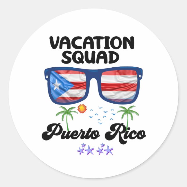 Puerto Rico Vacation Squad Group Matching  Classic Round Sticker (Front)