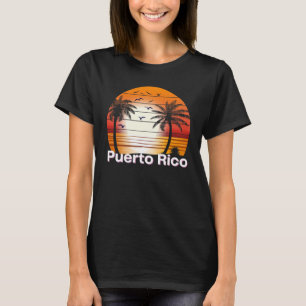 Puerto Rico Vintage Palm Trees Summer Beach T-Shirt