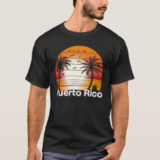 Puerto Rico Vintage Palm Trees Summer Beach T-Shirt