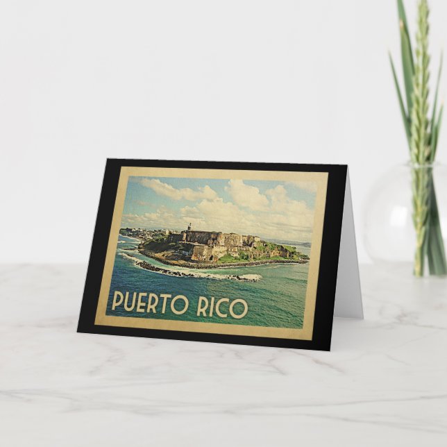 Puerto Rico Vintage Travel Card (Front)