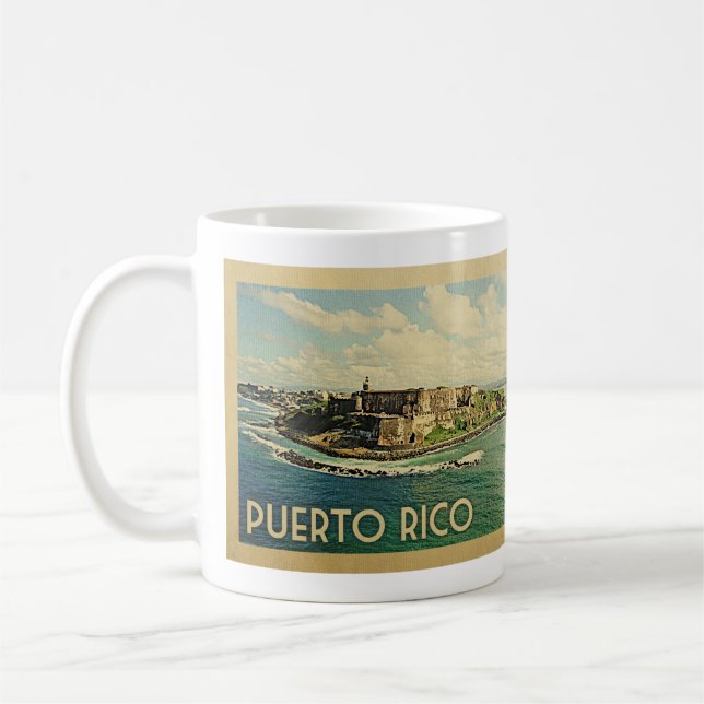 Puerto Rico Vintage Travel Coffee Mug (Left)