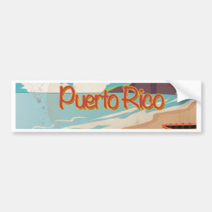 Puerto Rico Vintage Travel Poster Bumper Sticker