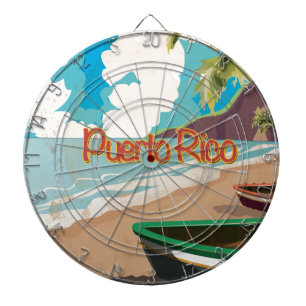 Puerto Rico Vintage Travel Poster Dartboard
