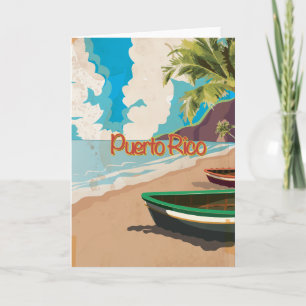 Puerto Rico Vintage Travel Poster Holiday Card