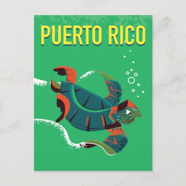 puerto rico vintage travel poster postcard (Front)