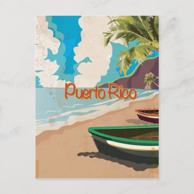 Puerto Rico Vintage Travel Poster Postcard (Front)