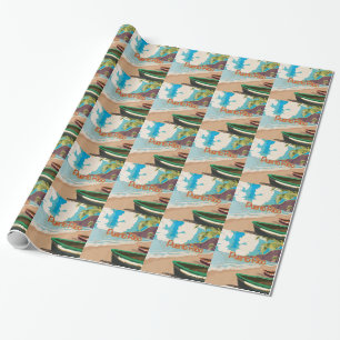Puerto Rico Vintage Travel Poster Wrapping Paper