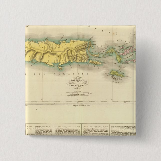 Puerto Rico, Virgin Islands 15 Cm Square Badge (Front)