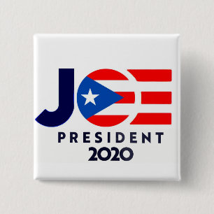 Puerto Rico wants Joe in 2020 15 Cm Square Badge