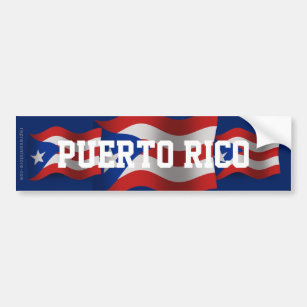 Puerto Rico Waving Flag Bumper Sticker