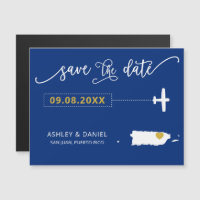 Puerto Rico Wedding Save the Date Card, Map