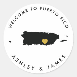 Puerto Rico Wedding Welcome Sticker for Box, Bag