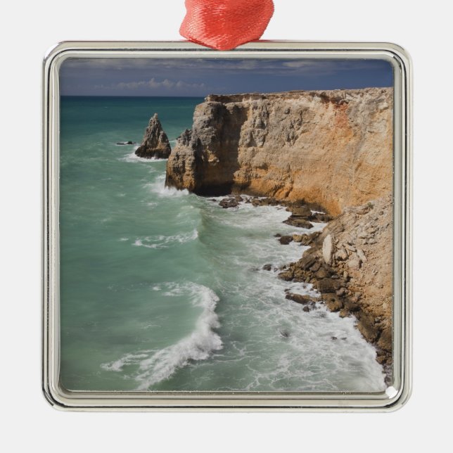Puerto Rico, West Coast, Cabo Rojo, coastline Metal Ornament (Front)