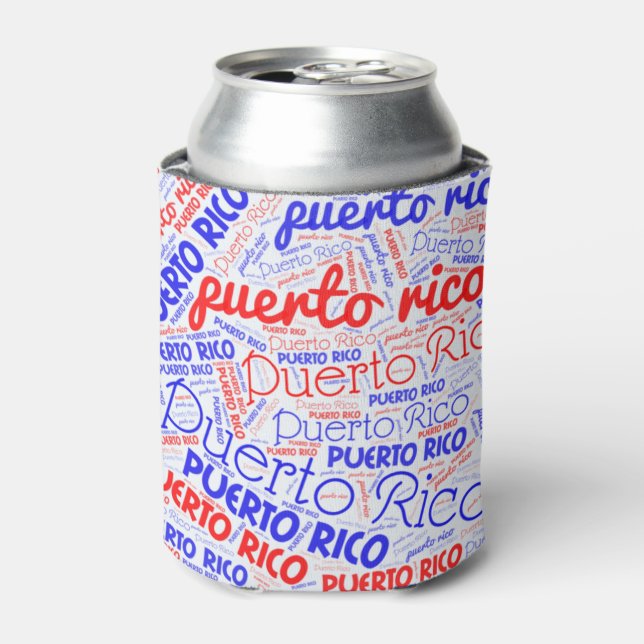 Puerto Rico Word Cloud  Can Cooler (Can Front)