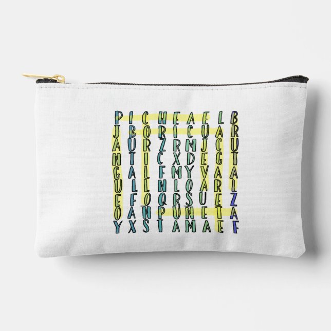 PUERTO RICO WORD SEARCH ACCESSORY POUCH (Front)