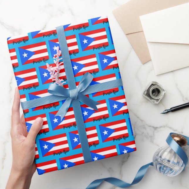 Puerto Rico Wrapping Paper, Flag patriotic Wrapping Paper (Gifting)