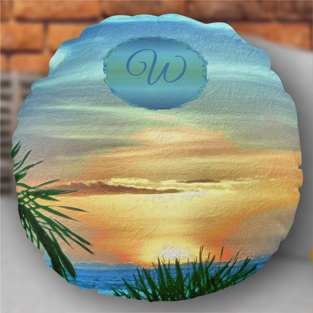 Puerto Sunset 1557 Round Cushion (Creator Uploaded)