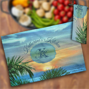 Puerto Sunset 1557 Tea Towel