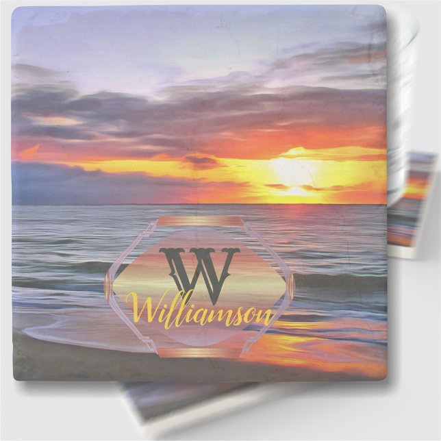 Puerto Sunset 1739 Stone Coaster (Creator Uploaded)