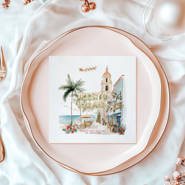 Puerto Vallarta Christmas | Tropical Holiday Napkin (Creator Uploaded)