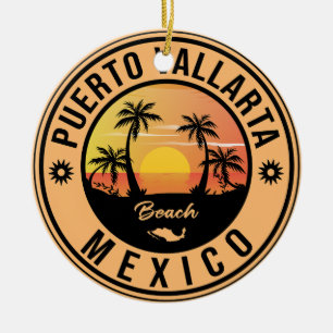 Puerto Vallarta Mexico beach. Mexican Playa Ceramic Ornament