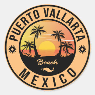 Puerto Vallarta Mexico beach. Mexican Playa Classic Round Sticker