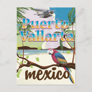 Puerto Vallarta Mexico beach travel poster Postcard