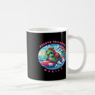 Puerto Vallarta Mexico Girls Cute Surfing Sea Turt Coffee Mug