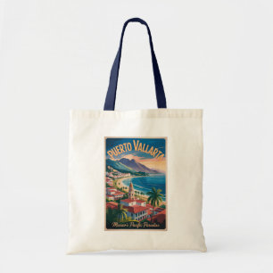 Puerto Vallarta Mexico Illustration Travel Art Tote Bag