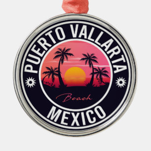 Puerto Vallarta Mexico island. Mexican Playa Metal Ornament