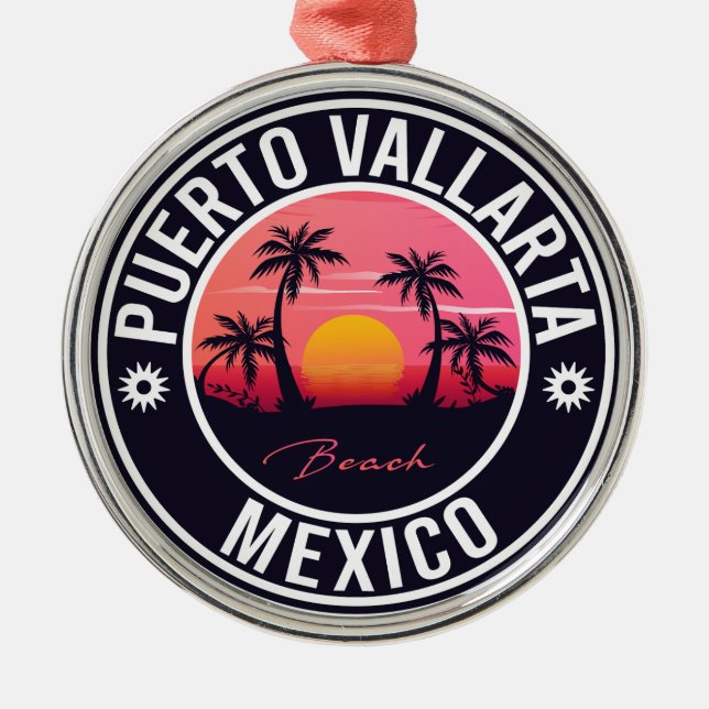 Puerto Vallarta Mexico island. Mexican Playa Metal Ornament (Front)