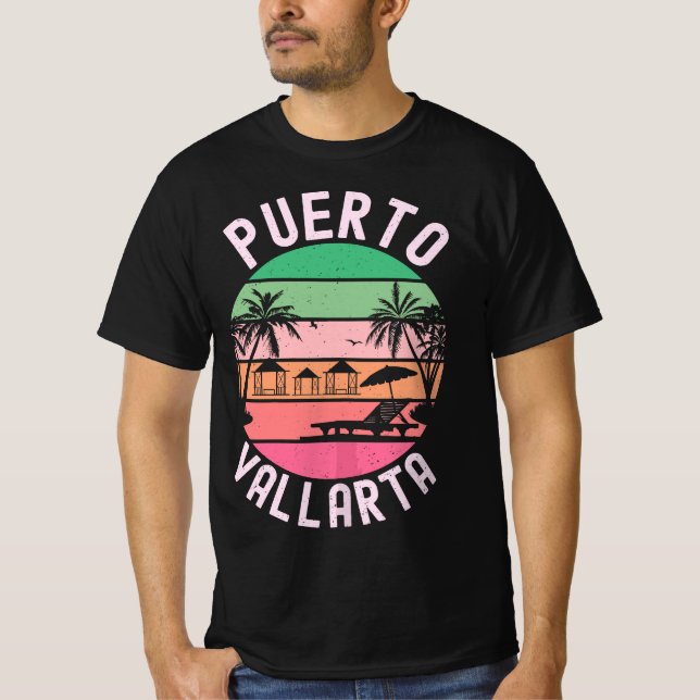 Puerto Vallarta Mexico Retro Mexican Resort Vacati T-Shirt (Front)