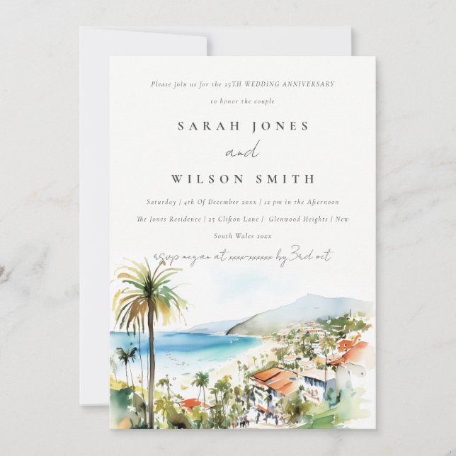 Puerto Vallarta Mexico Scape Wedding Anniversary  Invitation (Front)