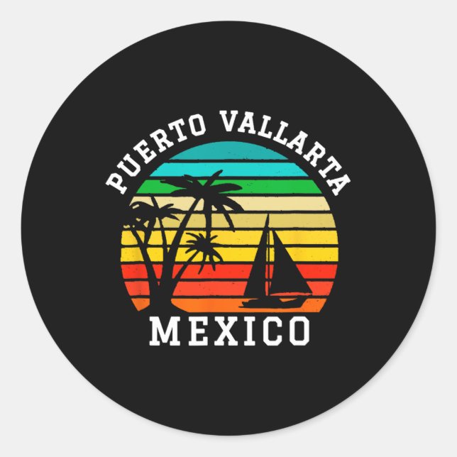 Puerto Vallarta Mexico Shirt Matching Family Vacat Classic Round Sticker (Front)